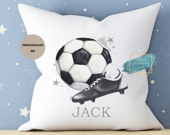 Personalized Football Cushion – Grey Kids Room Decor