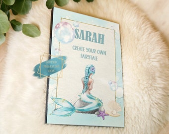 Personalized Mermaid Princess Notebook, A5 Fairytale Journal, Girls Gift
