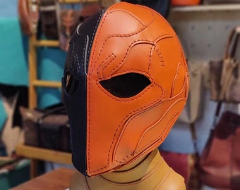 Halloween Superhero Movie Theme Deathstroke Character Costume Leather Leather Masks