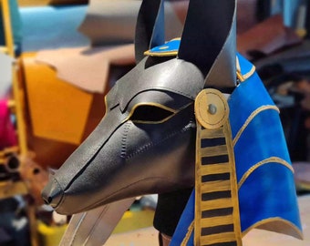 Genuine Leather Anubis Mask Head Cowhide Pure Handmade Knitted Party Masks Funny Masks Prom Masks