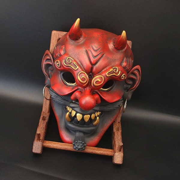 Halloween Vintage Big Tengu Mask Lake Resin Ornament Resin Mask Props Wearable Masks