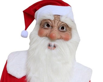 Christmas Old Man Mask Santa Claus Realistic Party Masks Supplies Role Play Props Santa Claus Masks