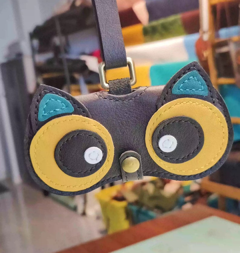 Handmade Genuine Leather Eyeglass Case Eyeglass Pouch Head Layer