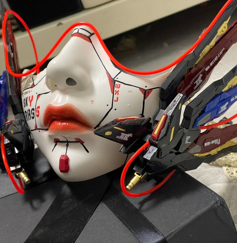 Cyberpunk Maske Mechanische Ji alten Stil leuchtende Technologie Sinn mechanische Requisiten Masken Bild 10