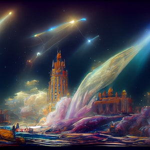 Fantasy Lost City- Digital print- Screen saver - Fantasy art