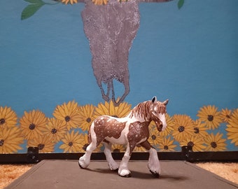 Hand Painted Toy Horse - Dapple Bay Clydesdale