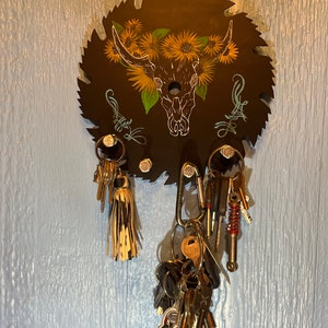Custom Made - Metal Art - Hand Painted - His & Her Key Hanger - Buy Together or Separate