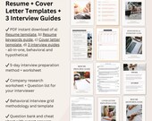 All-in-one Resume, Cover Letter + Interview Bundle | ATS Templates |3 Interview Guides | Question Bank | Worksheets + Checklists |ATS resume