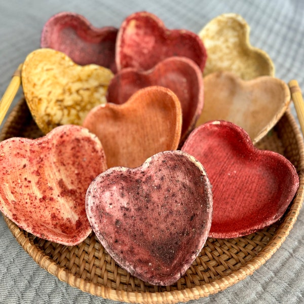 Herbal Heart Chews | 12 Delightful Flavors! Fruit Infused Palm Leaf Bowls, Small Pet Enrichment Toy, Rabbit, Chinchilla, & Guinea Pig Treats