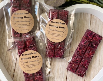 Botanical Bunny Bars~ Sweet Strawberry~ OAT FREE~Timothy Hay Based Treats, Crunchy snacks for Rabbits, & Small Pets, Healthy and Guilt Free