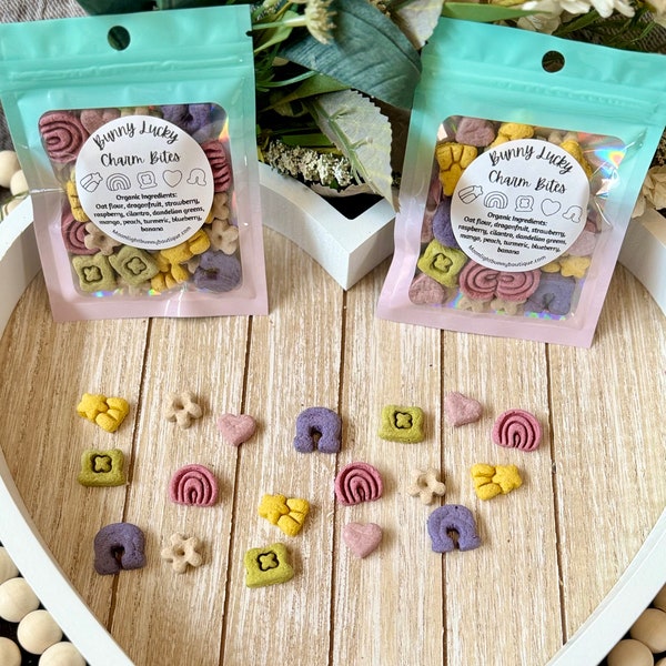 Bunny Lucky Charms | Delicious Bite Sized Treats for Rabbits, Guinea Pigs, Hamsters, Mice and Small Pets, Healthy & Organic Bunny Treats