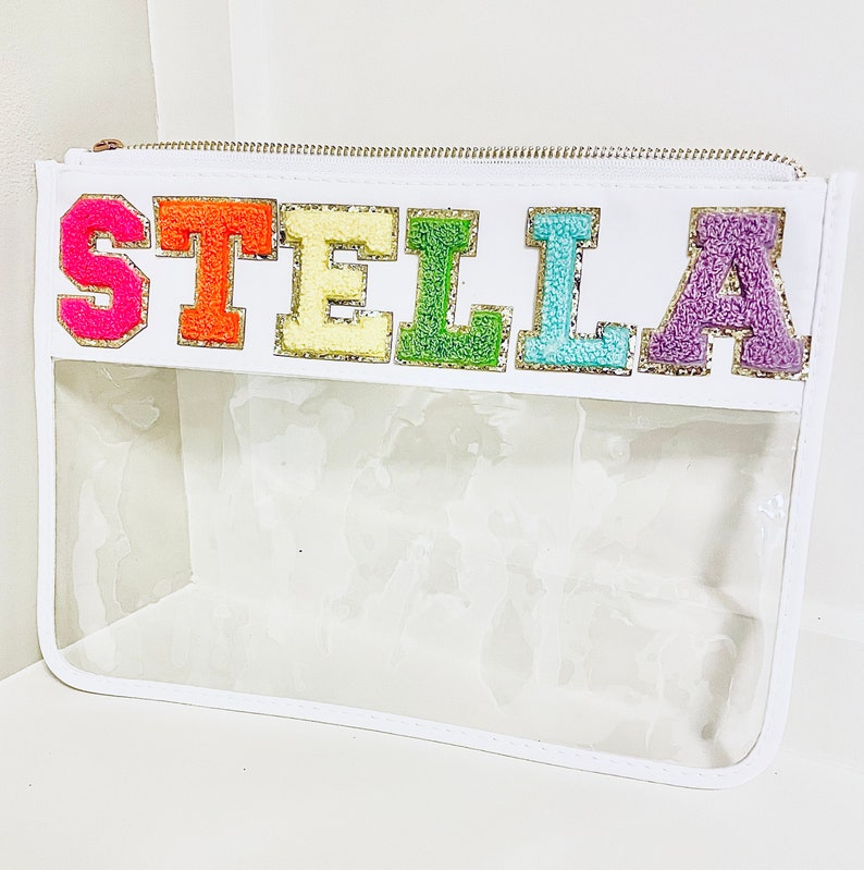 Custom Name Clear Pouch Makeup Bag Snacks Cosmetic Personalize