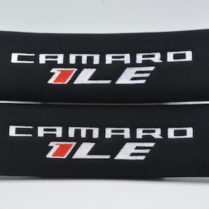 2 pieces (1 PAIR) Chevrolet Camaro 1LE Embroidery Seat Belt Cover Cushion Shoulder Pads - Black/Red/Blue/Gray/Yellow/Green/Pink/Brown/White