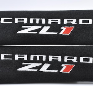 2 pieces (1 PAIR) Chevrolet Camaro ZL1 Embroidery Seat Belt Cover Cushion Shoulder Pads - Black/Red/Blue/Gray/Yellow/Green/Pink/Brown/White