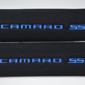 2 pieces (1 PAIR) Chevrolet Camaro SS Embroidery Seat Belt Cover Cushion Shoulder Pads - Black/Red/Blue/Gray/Yellow/Green/Pink/Brown/White