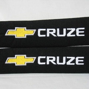 2 pieces (1 PAIR) Chevrolet Chevy Cruze Embroidery Seat Belt Cover Cushion Shoulder Pads - Black/Red/Blue/Gray/Yellow/Green/Pink/Brown/White