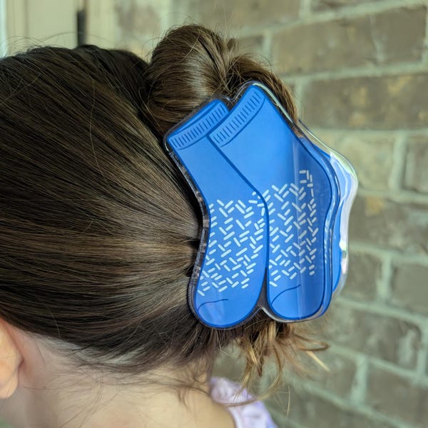 Grippy Socks Hair Clip: OT Claw Clip, PT Claw Clip, Nursing Hair Clip, Mental Health Hair Clip