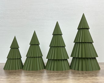 Table Top Christmas Tree Decor, Nesting Tree Decor, Christmas 3d Print Items, Cone Tree Decorations, Mini Green Christmas Trees Set of 3