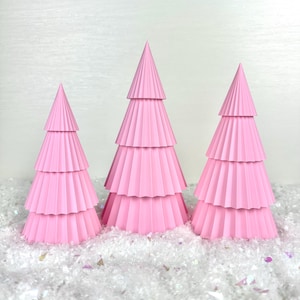 Rosa Tannenbaum: 3er Set Mini Tannenbäume