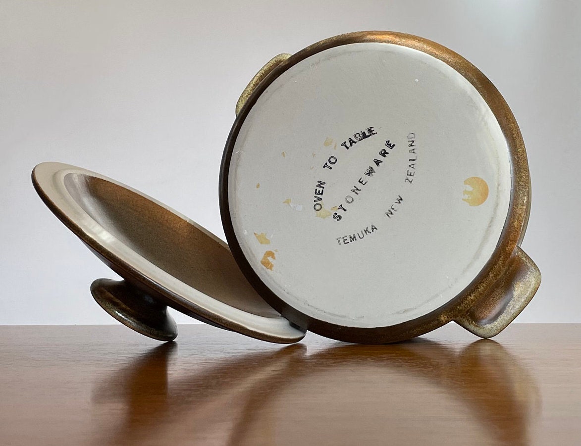 Vintage Temuka Pottery New Zealand Small Lidded Casserole Midcentury