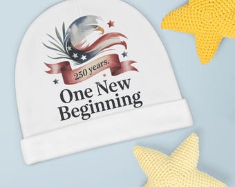 Gorro para bebé/gorro para recién nacido con cinta de águila de One New Beginning de 250 años