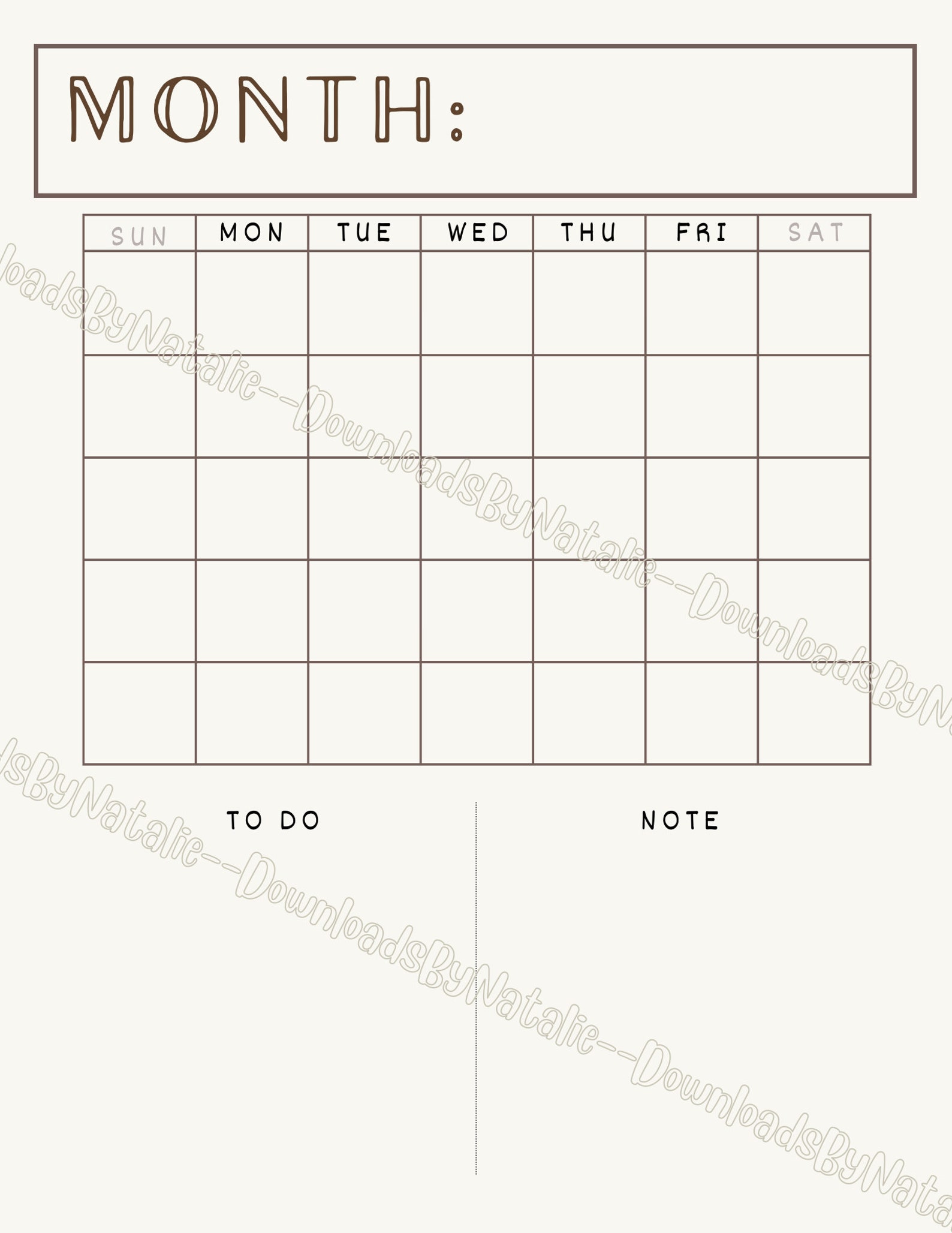 Monthly Fillable Calendar Digital Download Etsy Monthly Fillable Calendar Digital Download Etsy