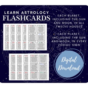 Planets in the Houses & Signs - Astrology Flashcards Printable