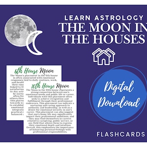 The Moon in the Houses - Astrology Flashcards Printable