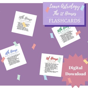 The 12 Houses - Astrology Flashcards Printable