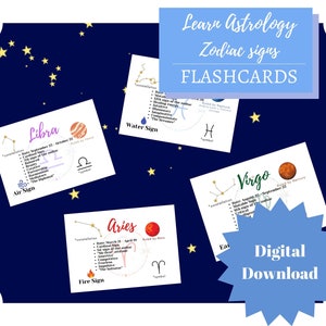 Sternzeichen - Astrologie Karteikarten Printables