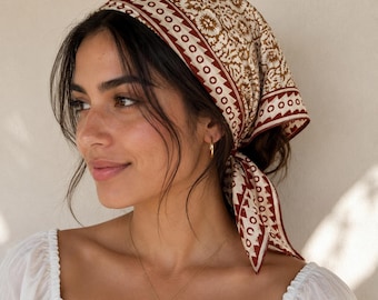 Organic Cotton bandana, Scarf for Women : Paisley Head Wrap, Face Covering