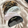 Personalized Engraved Fan Comb, Custom Engraved Wide-Tooth Comb, Bridesmaid Gift, Birthday Gift, Everyday Hair Accessory product logo