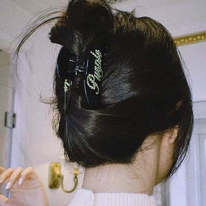Personalisierte Haarspange, Haarspange, Haarspange, Diamant-Haarspange, Haarschmuck, Haarspange mit individuellem Namen, Haarspange, Geschenk der rosa Prinzessin Bild 4
