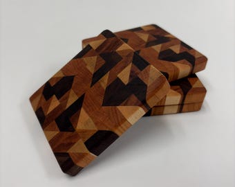 End Grain Chaotic Coasters