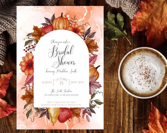 Fall Bridal Shower Invitation, Bridal Shower, Bridal Shower Invitation Template, Printable Bridal Shower, Fall invite