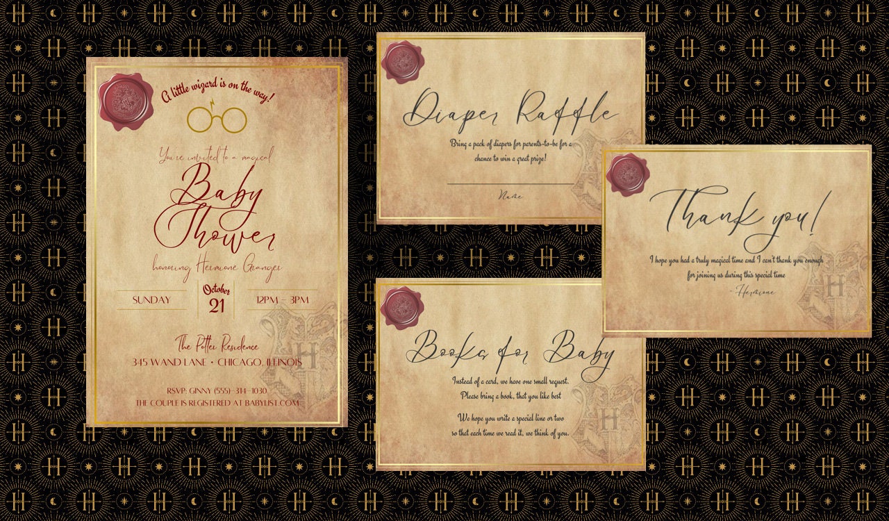 Wizard Baby Shower Invitation Baby Shower Baby Shower Invitation Template Printable Baby Shower Baby Shower Invites Harry