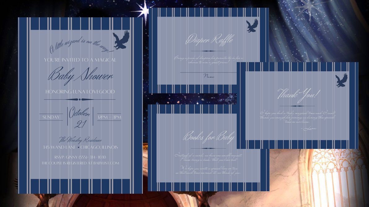 Wizard Baby Shower Invitation Baby Shower Baby Shower Invitation Template Printable Baby Shower Baby Shower Invites Ravenclaw