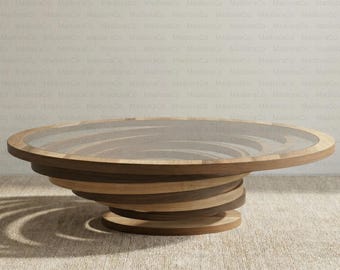 Natural Walnut Coffee Table, Ellipse Large Walnut Coffee Table for Living Room, Modern Rustic Coffee Table ,Live Edge Wooden Coffee Table