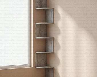 Prateleira flutuante artesanal em madeira, estilo console, com borda natural, para parede. Decoração rústica de parede em madeira.