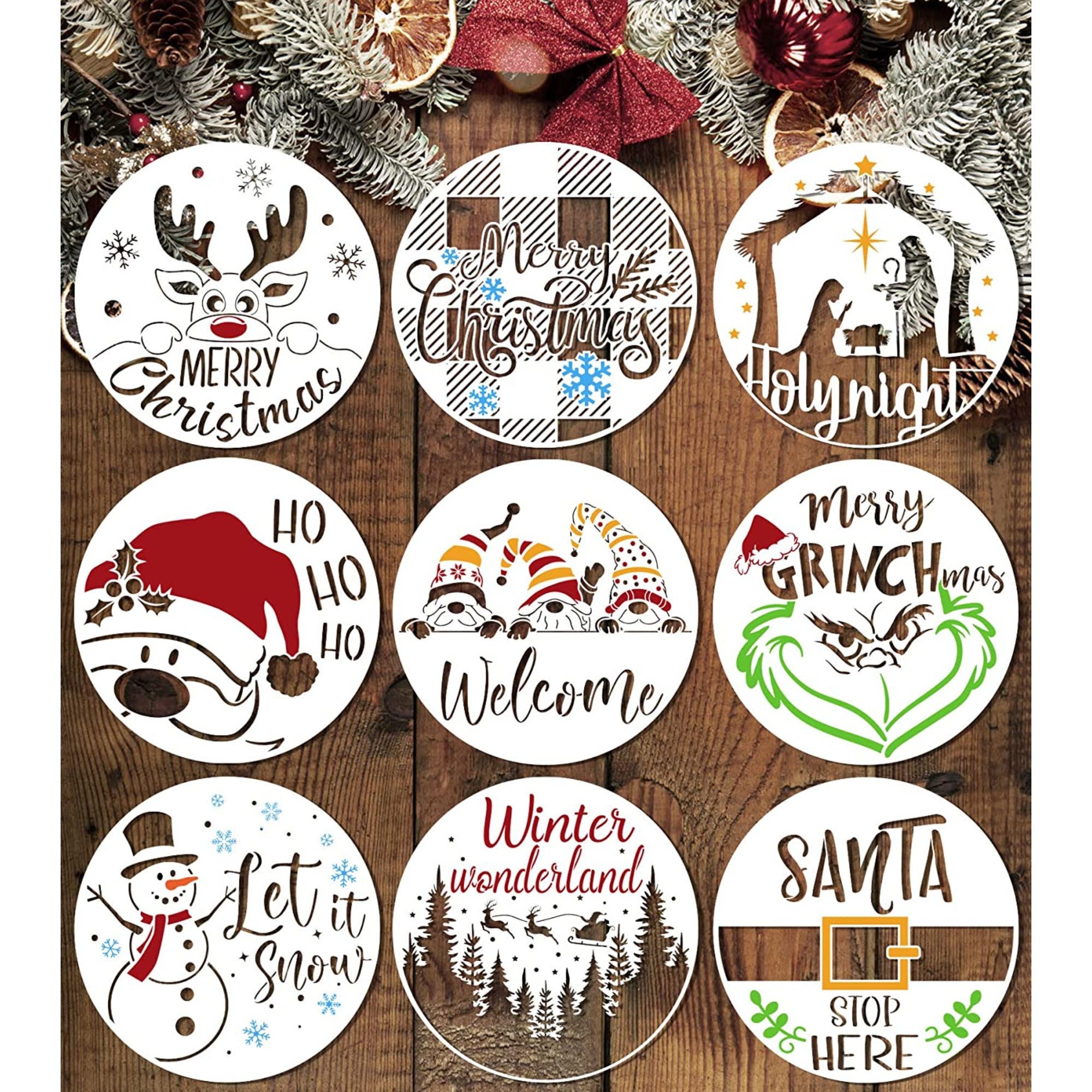 Harloon 16 Sheets Christmas Rub on Transfers for Crafts and