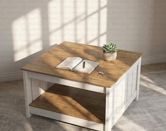 Modern Rustic Walnut Coffee Table Walnut Square Coffee Table Live Edge Small Coffee Table Décor