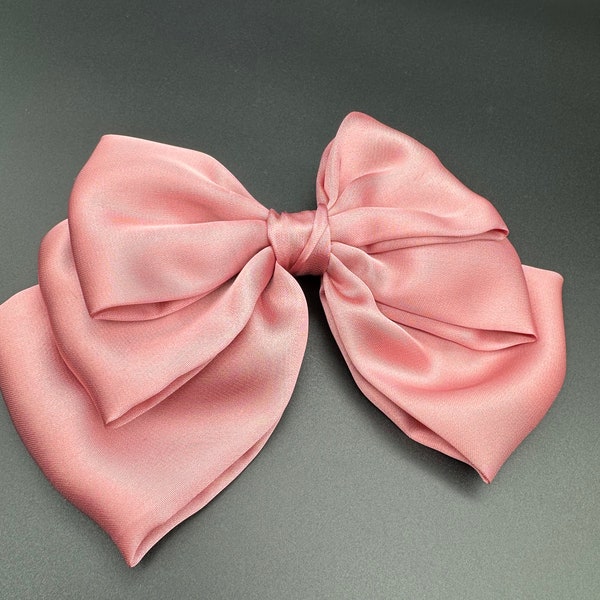 Triple layers Dusty Pink Bow Clip