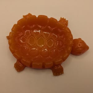 Two Bakelite Turtles Figures/trinket Holders One Orange and One Green ...