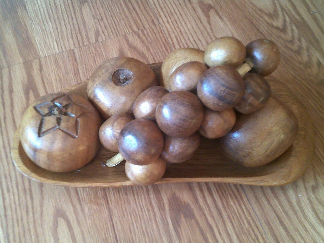 MCM Vintage Wooden Fruit Tray Etsy