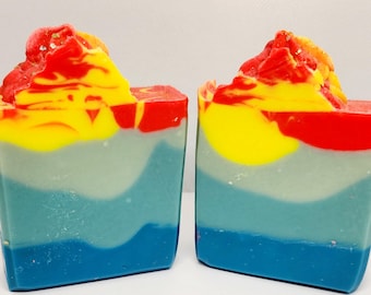 Aloha Sunset Soap: Tropical Blue Hawaiian Scent