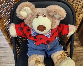 1980s Furskins Plush Bear Dudley by Xavier Roberts Cabbage Patch Coleco