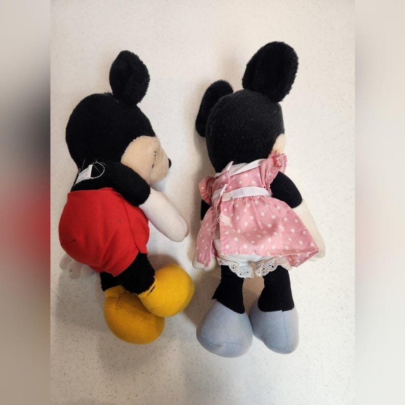 Mickey & Minnie Mouse Plush Vintage 1980s Hasbro Softies Stuffed Toy Set image 14