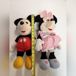 Mickey & Minnie Mouse Plush Vintage 1980s Hasbro Softies Stuffed Toy Set image 7