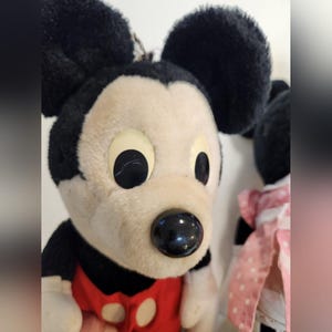 Mickey & Minnie Mouse Plush Vintage 1980s Hasbro Softies Stuffed Toy Set image 16