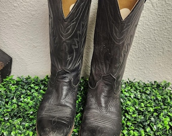 Nocona Black Leather Women's Western Boots Vintage